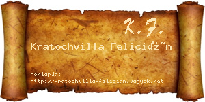 Kratochvilla Felicián névjegykártya